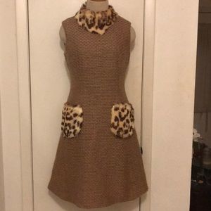 Women’s real leopard  vintage fur dress 6-8 dress